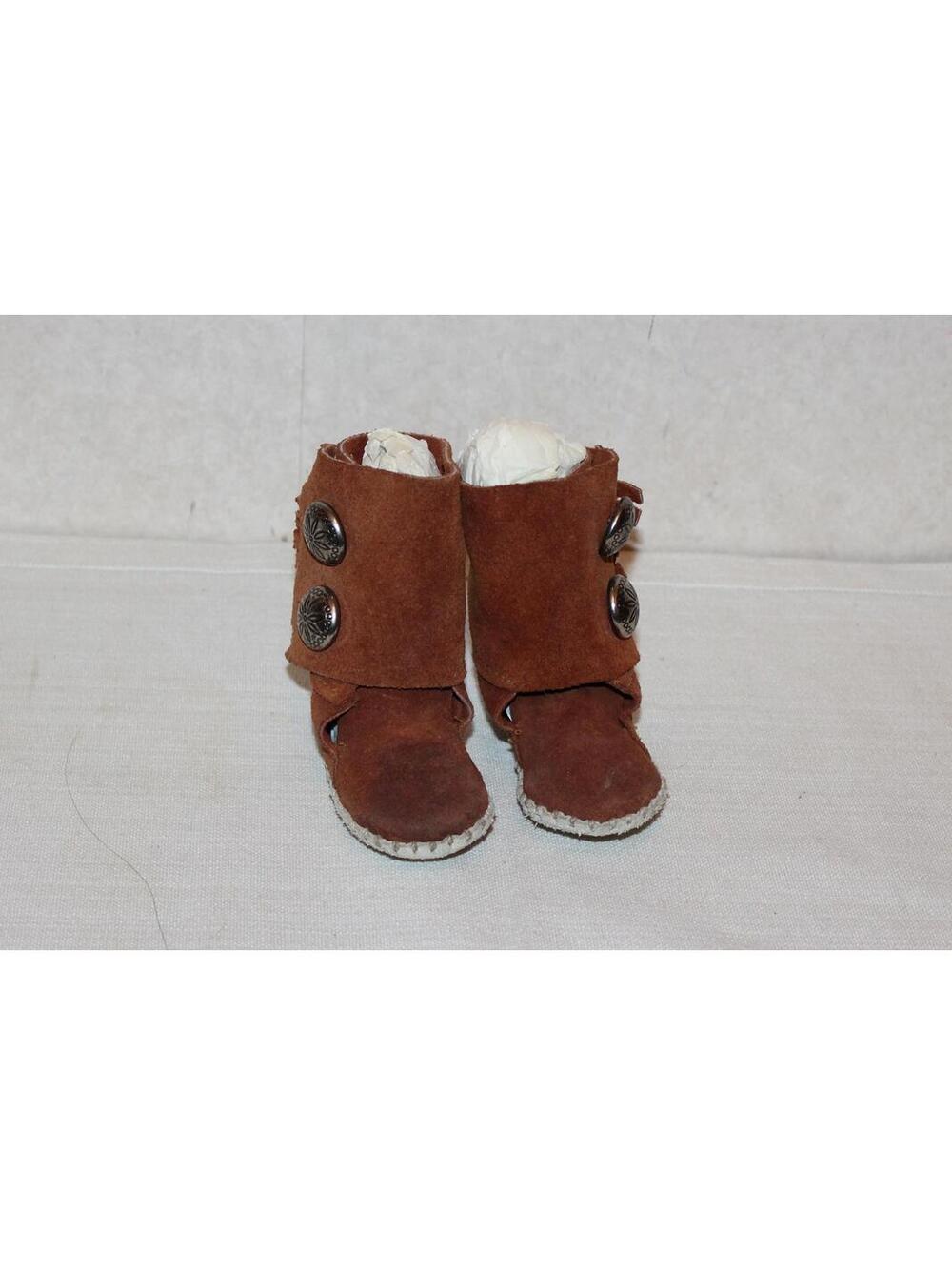 Taos Moccasin Baby Booties Fringe Boots Conchos - 5 Inches